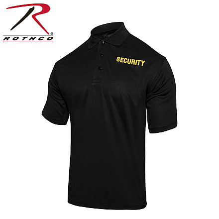 Rothco Moisture Wicking Public Safety Polo Shirt, L, Black W/ Gold Lettering, 2316-BlackWGoldLettering-L