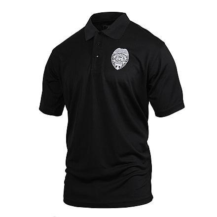 Rothco Moisture Wicking Security Polo Shirt With Badge, Small, 3627-S