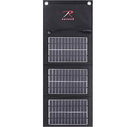 Rothco MOLLE Solar Panel With Power Bank, Black, 2117