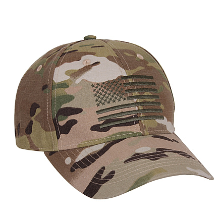 Rothco MultiCam Low Profile Cap With US Flag, 99881
