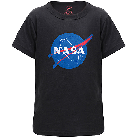 Rothco NASA Meatball Logo T-Shirt, Kids, Black, Large, 1918-189