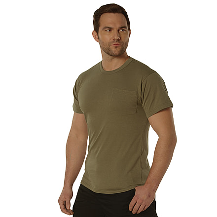 Rothco Pocket Moisture Wicking Poly T-Shirt - Mens, AR670-1CoyoteBrown, Medium, 56910-AR670-1CoyoteBrown-MoistureWicking-M
