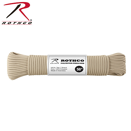 Rothco Polyester Paracord, Tan, 30711-Tan-50