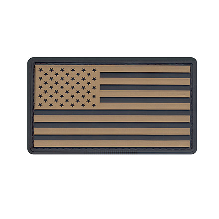 Rothco PVC US Flag Patch With Hook Back, Black-Khaki, Bulk Packaging, 27782-BlackKhaki-BulkPackaging