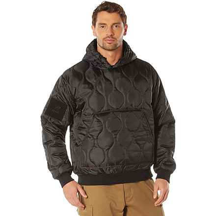 Rothco Quilted Woobie Hooded Sweatshirt - Mens, Black, Small, 10490-Black-S