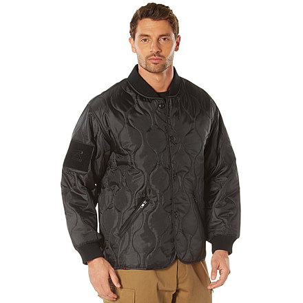 Rothco Quilted Woobie Jacket - Mens, Black, Small, 10424-Black-S