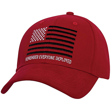 Rothco R.E.D. Remember Everyone Deployed Low Profile Cap - Mens, One Size, Red, 4964-Red