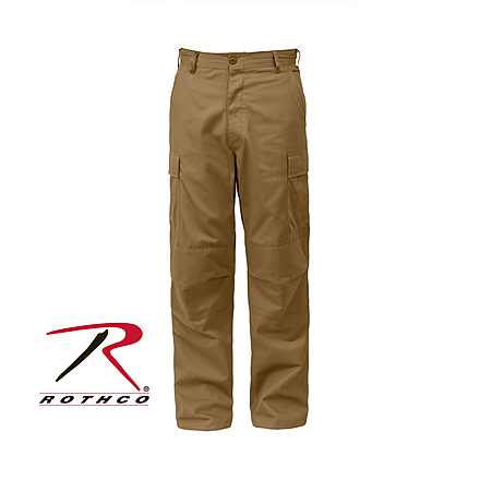 Rothco Relaxed Fit Zipper Fly BDU Pants, Coyote Brown, Small, 2904-CoyoteBrown-S