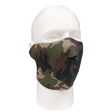 Rothco Reversible Neoprene Half Mask, Woodland Camo, 2201-WoodlandCamo