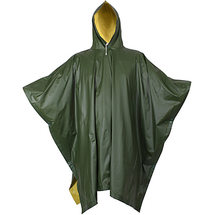 Rothco Reversible Rubberized Poncho, Olive Drab/Yellow, One Size, 3624