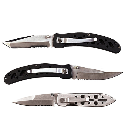 Rothco Samurai III Skeletal Handle Double-Edge Lockback Folding Knife, 3429