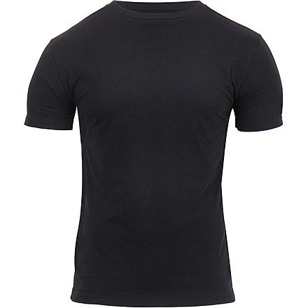 Rothco Solid Color Military T-Shirt, Mens, Athletic Fit, Black, Large, 1713-133