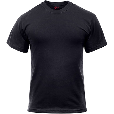 Rothco Solid Color Poly/Cotton Military T-Shirt, Black, M, 6670-Black-M