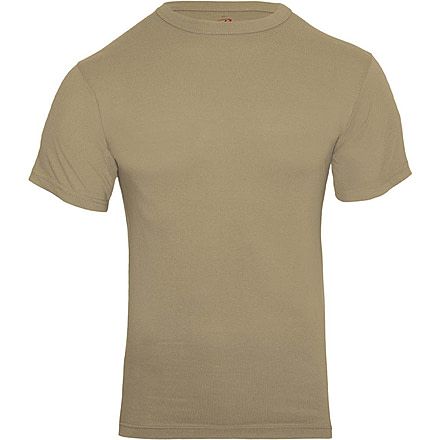 Rothco Solid Color Poly/Cotton Military T-Shirt, Khaki, Small, 6763-Khaki-S