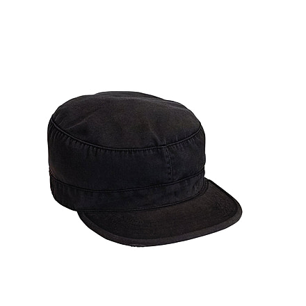 Rothco Solid Vintage Fatigue Cap, Black, Small, 4503-Black-S