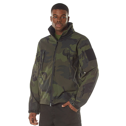Rothco Special Ops Soft Shell Jacket - Men's, S, Camo, 12055-MidnightWoodlandCamo-S