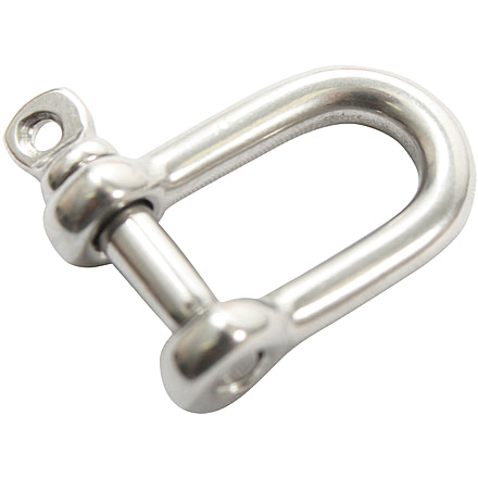 Rothco Straight D Shackle With Screw Pin, Silver, 242