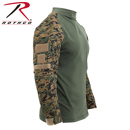 Rothco Tactical Airsoft Combat Shirt, Woodland Digital Camo, Extra Small, 45030-WoodlandDigitalCamo-XS