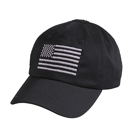 Rothco Tactical Operator Cap With US Flag, Black, 4364-Black