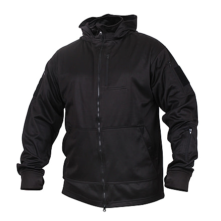 Rothco Tactical Zip Up Hoodie, Black, Small, 2507-Black-S