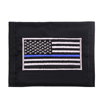 Rothco Thin Blue Line Flag Nylon Commando Wallet, 10649