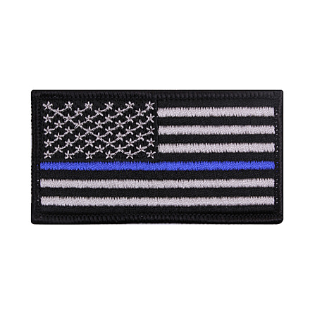 Rothco Thin Blue Line Flag Patch - Iron On, 1709