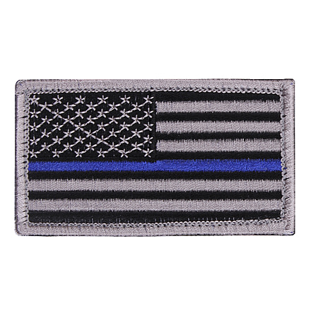 Rothco Thin Blue Line Police U.S. Flag Patch - Hook Back, Bulk Packaging, 17789-BulkPackaging