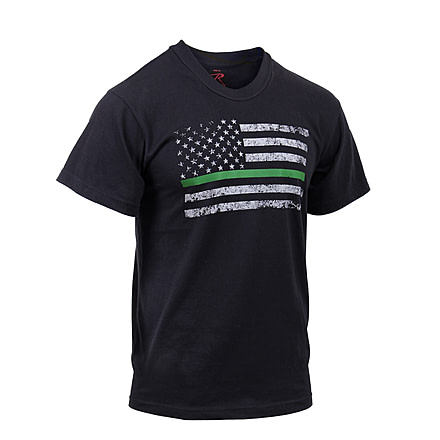 Rothco Thin Green Line Distressed Flag T-Shirt, 3XL, 2695-3XL