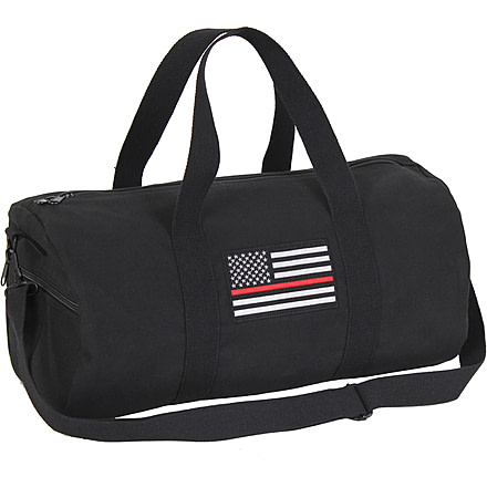 Rothco Thin Red Line Canvas Shoulder Duffle Bag, Black, 19 x 9, 2260