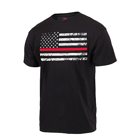 Rothco Thin Red Line Flag T-Shirt, Small, 9950-S