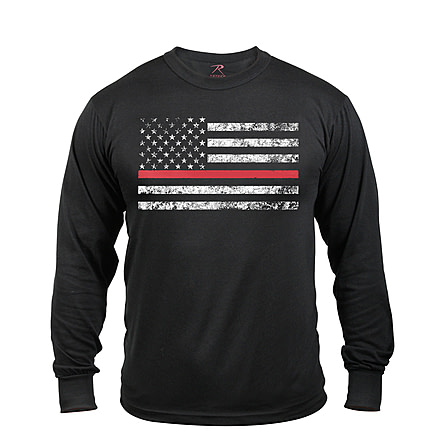 Rothco Thin Red Line Long Sleeve T-shirt, XL, 3920-XL