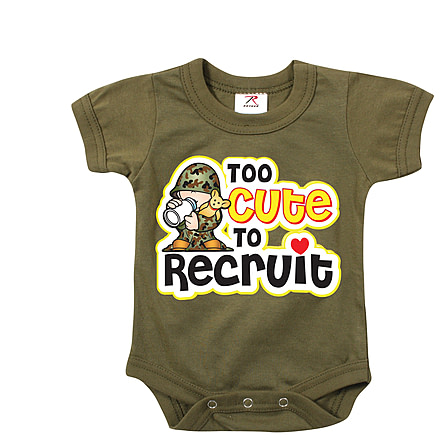 Rothco Too Cute To Recruit Infant One-Piece, 3-6 Months, 67150-3-6Months