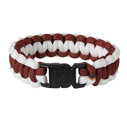 Rothco Two-Tone Paracord Bracelet, Maroon/White, 9, 942-MaroonWhite-9Inches