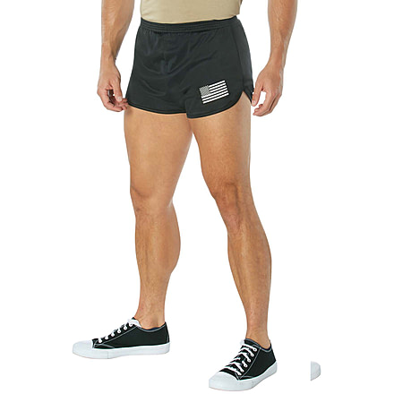 Rothco US Flag Ranger PT Physical Training Shorts - Mens, Black, Small, 70052-S