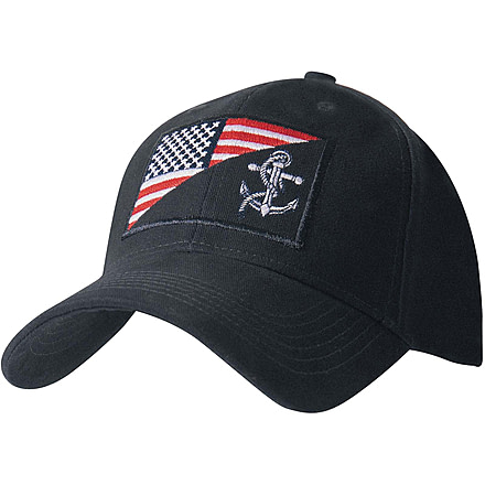 Rothco US Navy Anchor/Flag Low Profile Cap, Navy Blue, 10169-NavyBlue