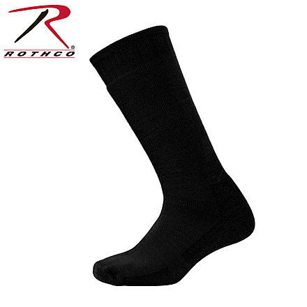 Rothco Mid-Calf Military Boot Sock, Black, L, 4625-Black-L