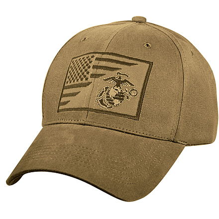 Rothco USMC Globe and Anchor Low Profile Cap, Coyote Brown, 7185
