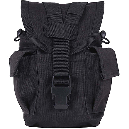 Rothco Utility Pouch with Survival Kit Essentials, Black, 10189-Black