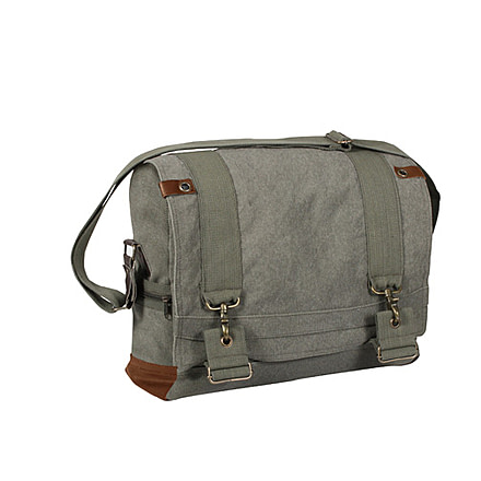Rothco Vintage Canvas B-15 Pilot Messenger Bag, Olive Drab, 9110-OliveDrab