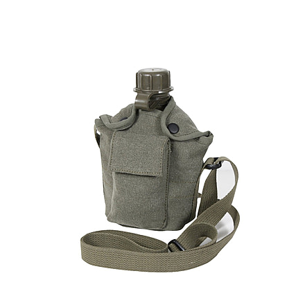 Rothco Vintage Canvas Carry-All Canteen Cover With Shoulder Strap, Olive Drab, 614-OliveDrab