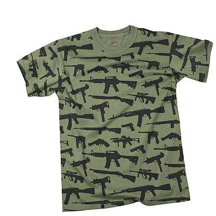 Rothco Vintage 'Guns' T-Shirt, Olive Drab, L, 66360-OliveDrab-L