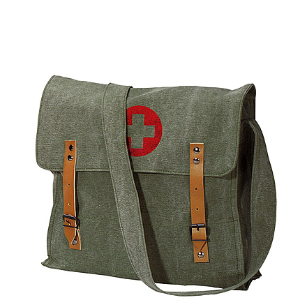 Rothco Vintage Medic Bag With Cross, Vintage Olive Drab, 9141-VintageOliveDrab