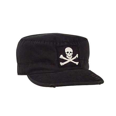 Rothco Vintage Military Fatigue Cap With Jolly Roger, XL, 4529-XL