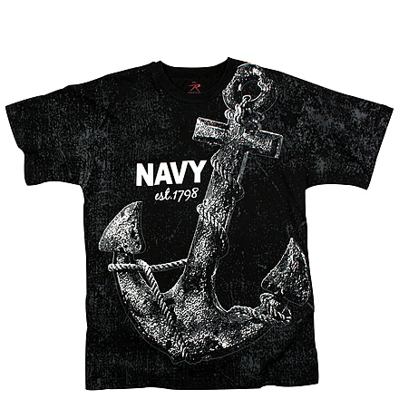Rothco Vintage Navy Anchor T-shirt, Small, 66320-S