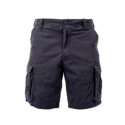 Rothco Vintage Solid Paratrooper Cargo Short, Black, M, 2130-Black-M