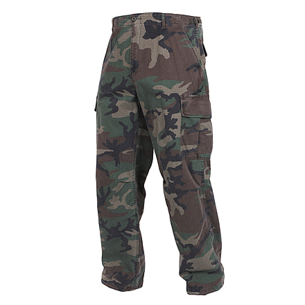 Rothco Vintage Vietnam Fatigue Pant Rip-Stop, Woodland Camo, L, 4271-WoodlandCamo-L