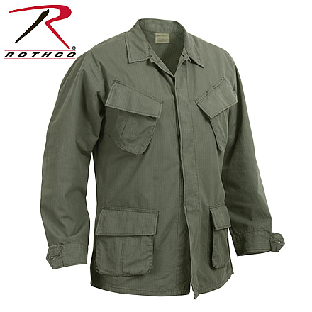 Rothco Vintage Vietnam Fatigue Shirt Rip-Stop 202, Olive Drab, 5XL, 44693-OliveDrab-5XL