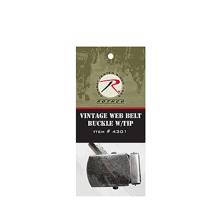 Rothco Vintage Web Belt Buckle &amp; Tip Pack, Black, 4301-Black
