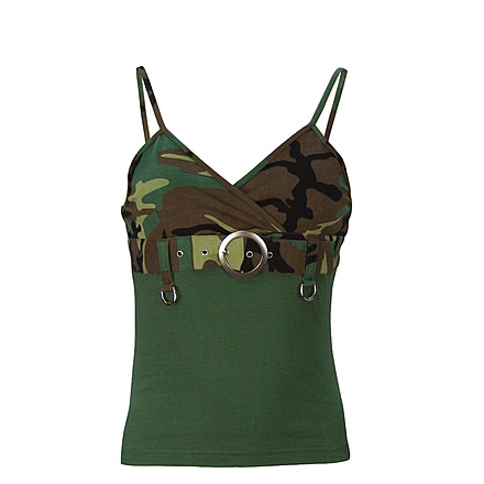 Rothco Womens 2-Tone Tank Top w/ Buckle, Woodland Camo, Extra Small, 8068-WoodlandCamo-XS