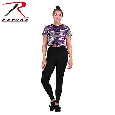 Rothco Womens Camo Crop Top, Ultra Violet Camo, L, 1941-UltraVioletCamo-L